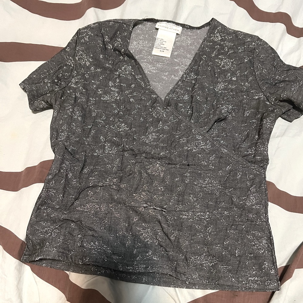 Silver flattering top